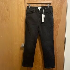 Frame Denim Black Straight Leg Jeans